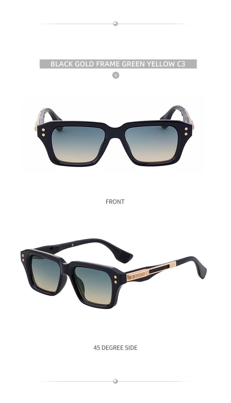 2025New European and American Fashion Square Frame Sunglasses for Men, Unique Small Frame, High-End Trendy Sun Protection Sunglasses for Men
