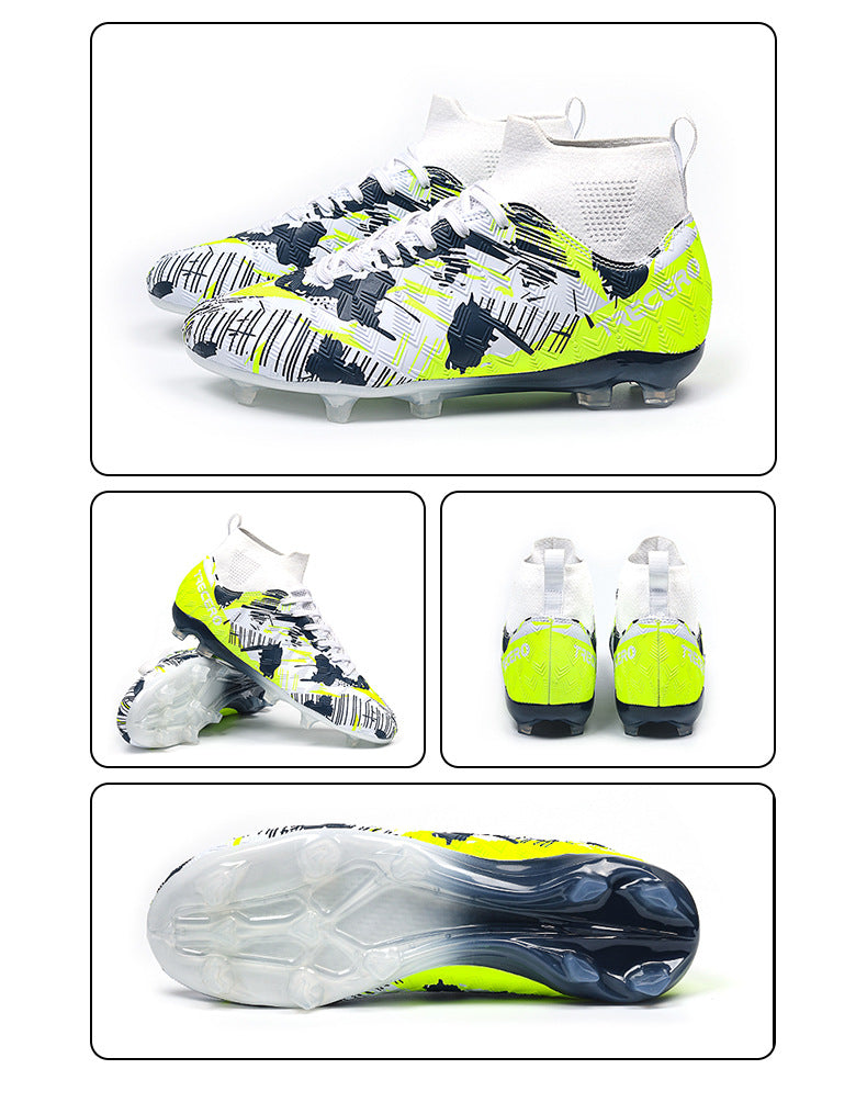 CICERO High quality professional football shoes for men and women FG Long Spike Anti-Slip Wear-Resistant Youth Practical Competition Training Shoes