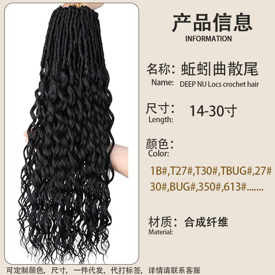 14-301 Inch Synthetic Dreadlock Crochet Wig DEEPNULocscrochethair Scattered Tail Celebrity Fashion