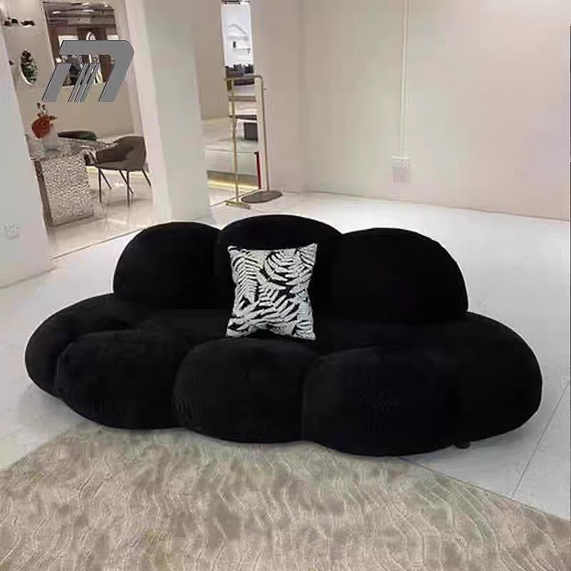 Northern Europe Lenuvole Petal Sofa Living Room Cream Style Three-Seater Fabric Sofa Modern Cloud Compression Sofa