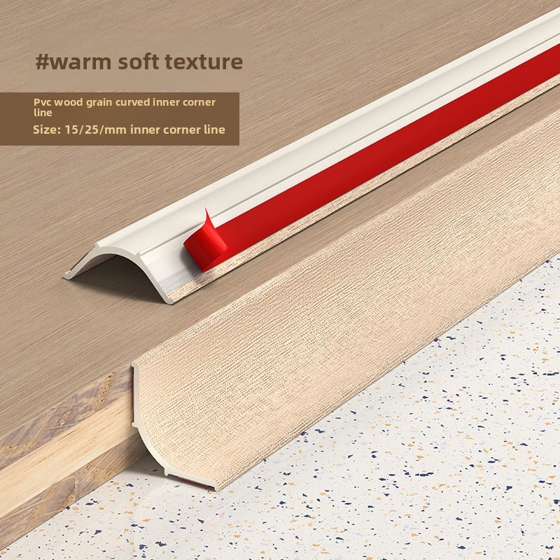 Warm soft texture corner line featuring pet wood grain design in red and white colors.