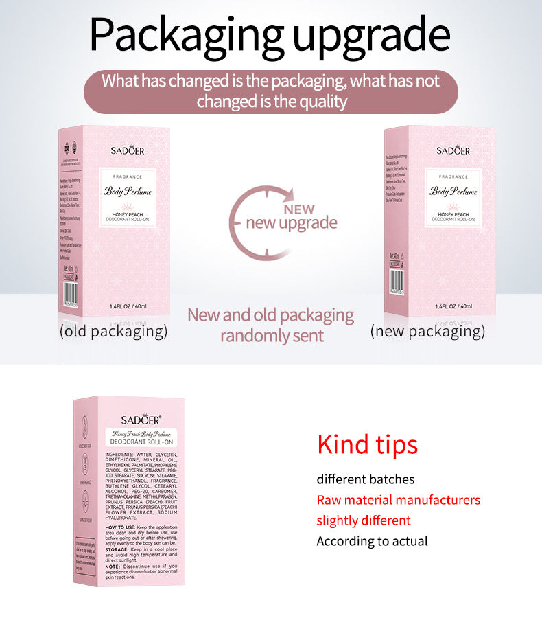 Full English Body Perfume Roll-On40mlSADOER Fragrant Refreshing Portable Roll-On  Wholesale