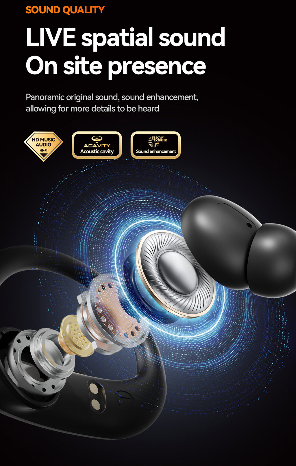 New M144Long Battery Life Ear-Hook and In-Ear Headphones Private Model High Appearance Wireless Bluetooth Headphones Wholesale