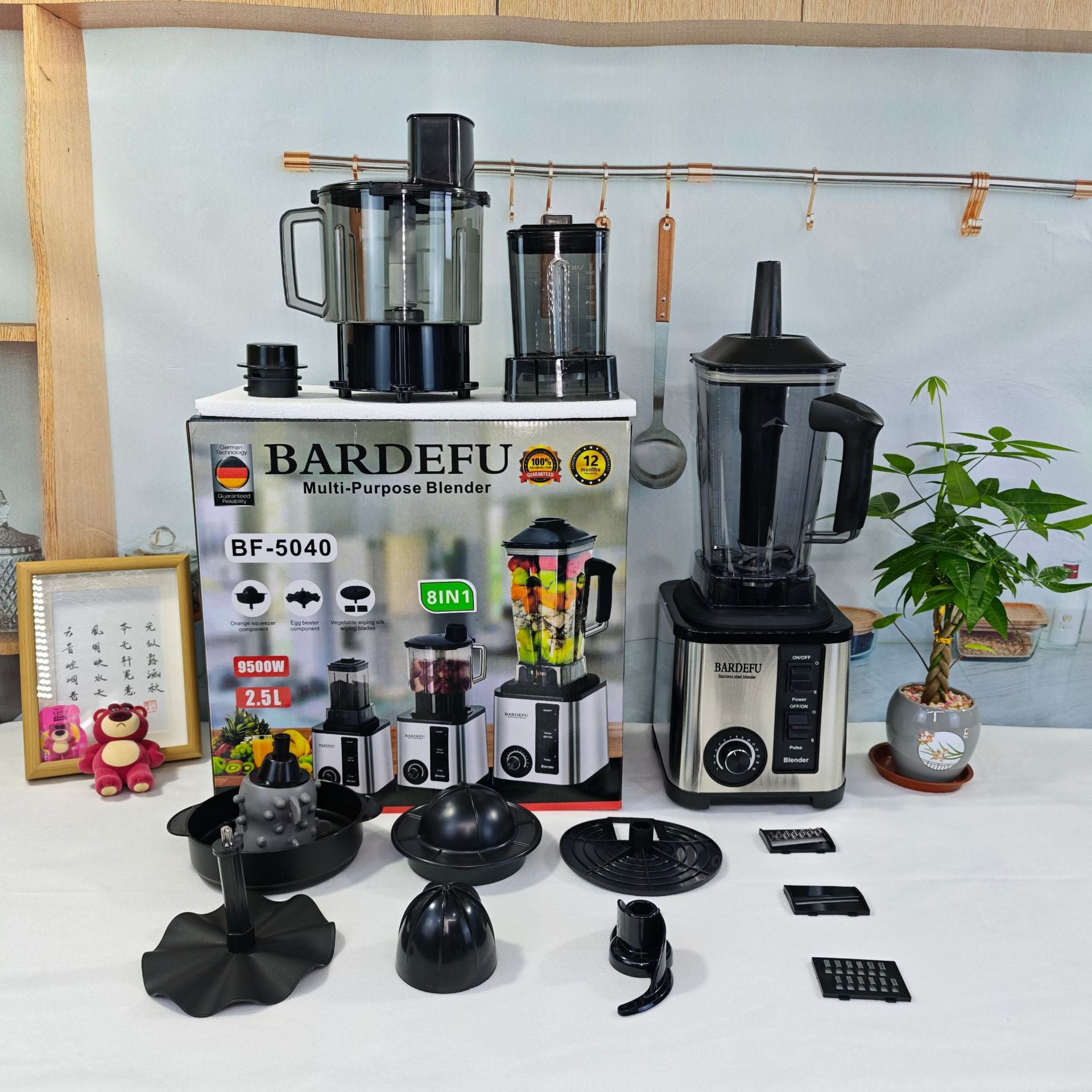 4L8in1blender Stainless Steel High-Power Pure Copper Blender Meat Grinder Ice Crusher Juicer Blender