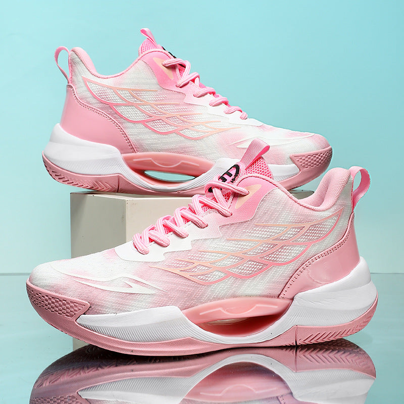 2025New Men's Shoes Mesh Breathable High Elastic Shock Absorption Sports Shoes Youth Casual Non-slip Thick Bottom Basketball Shoes