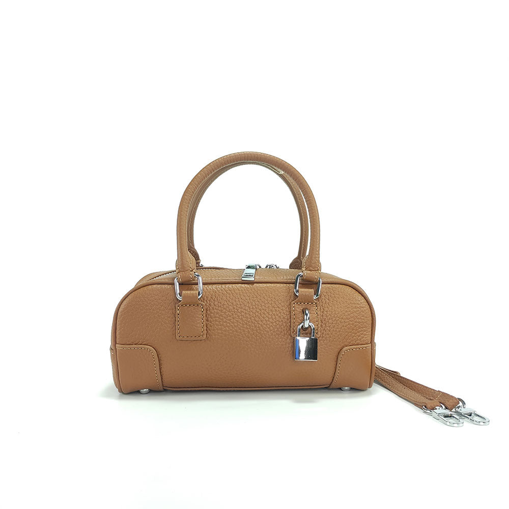 Niche Genuine Leather Women's Boston Handbag2025New Simple Fresh Pillow Bag Versatile Shoulder Crossbody Bag