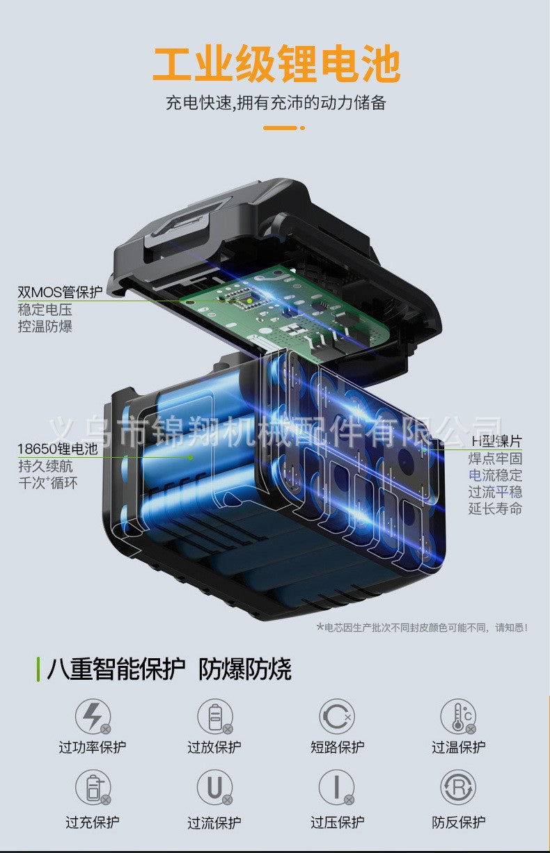 Industrial Hair Dryer Rechargeable Lithium Battery Blower Garden Dust Blower Electric Vehicle Dust Collector Suction Fan