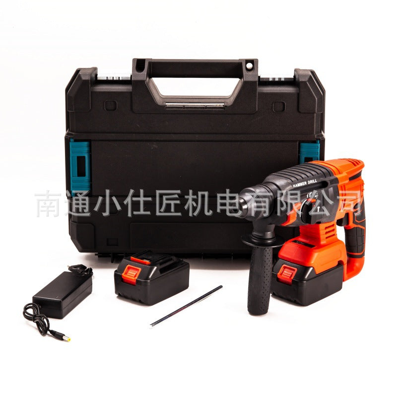 Rotary Hammer Drill Cordless Lithium Electric Hammer High Power Variable Speed3Functional Brushless Impact Drilling Tool with Drill Bit