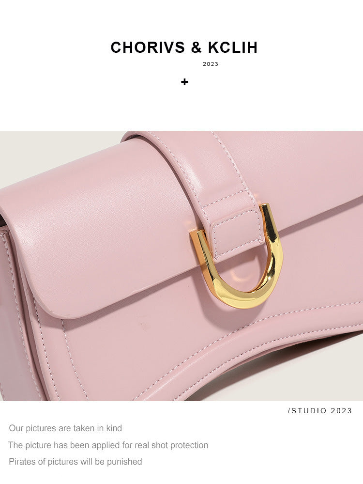 Versatile Texture New Baguette Bag Retro Fashion Elegant Versatile Shoulder Underarm Bag Crossbody Women's Bag