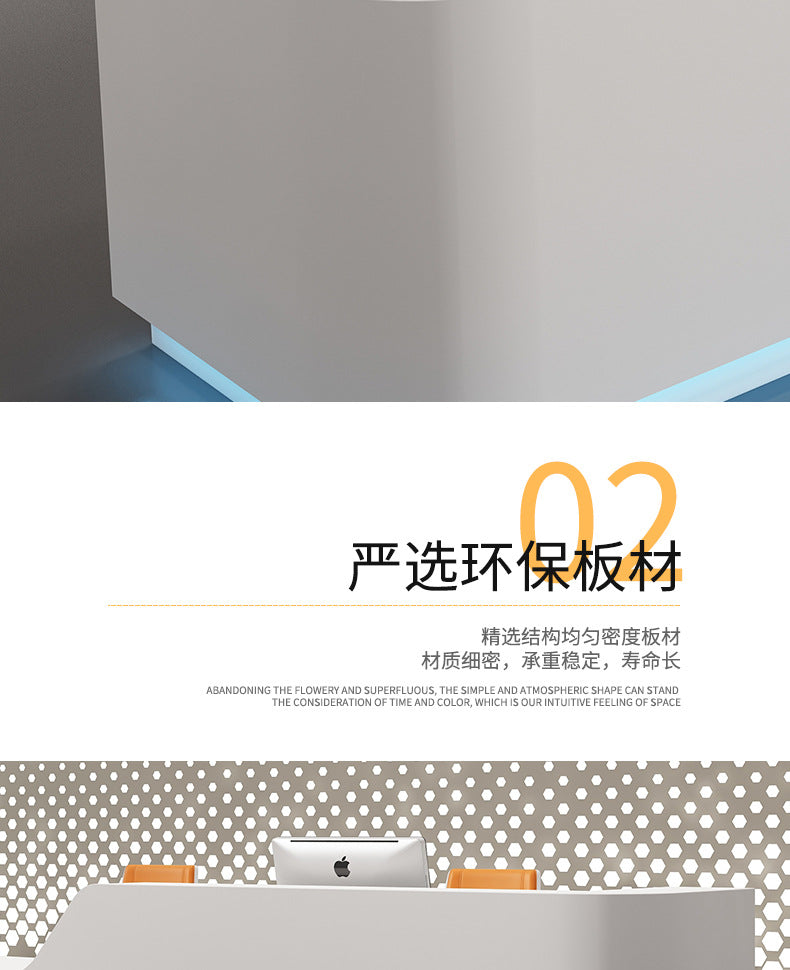 Company Front Desk Reception Desk In Stock Simple Modern White Lacquer Office Desk Bar Counter Beauty Salon Counter Cashier Desk
