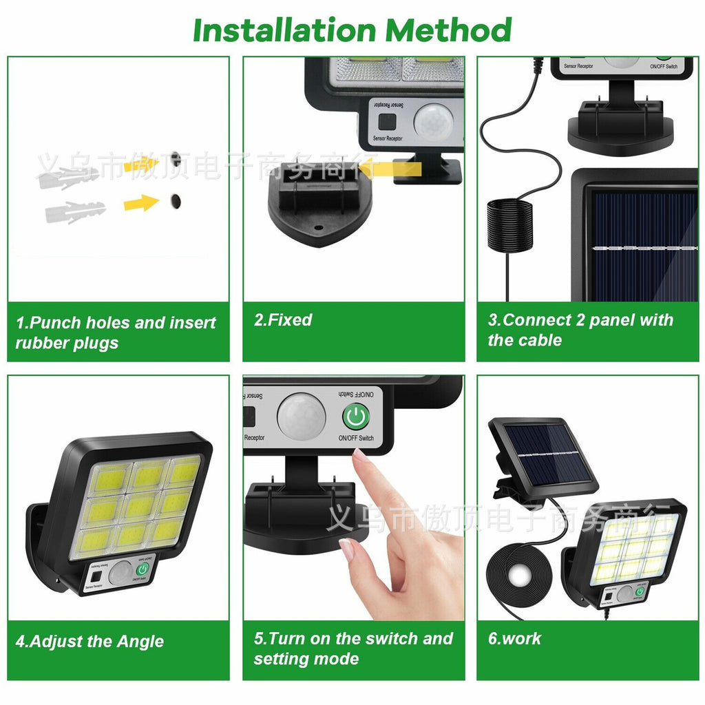 Solar Light Outdoor Split Wall Light Human Body Induction Garden Light Garden Landscape Light Street Light with Remote Control Emergency