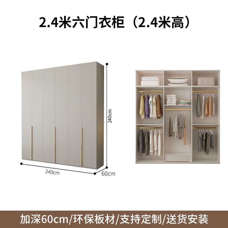 One-Door to Ceiling Heightened Solid Wood Wardrobe for Home Bedroom, Double Door Simple Assembly Cabinet, European Pine Board Storage Cabinet, Wardrobe
