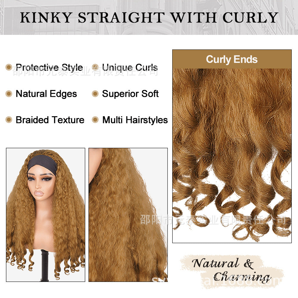 Africa Afro YAKI curly Ribbon Hair Band Curly Hair Chemical Fiber Wig headband wigs