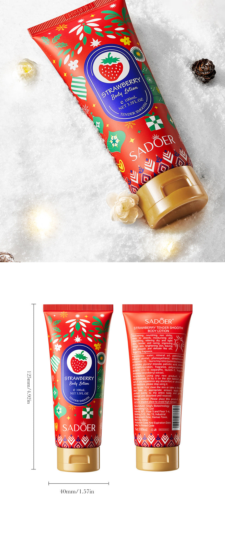 Avocado Moisturizing Body Lotion SADOER Autumn and winter moisturizing body cream cross-border foreign trade wholesale