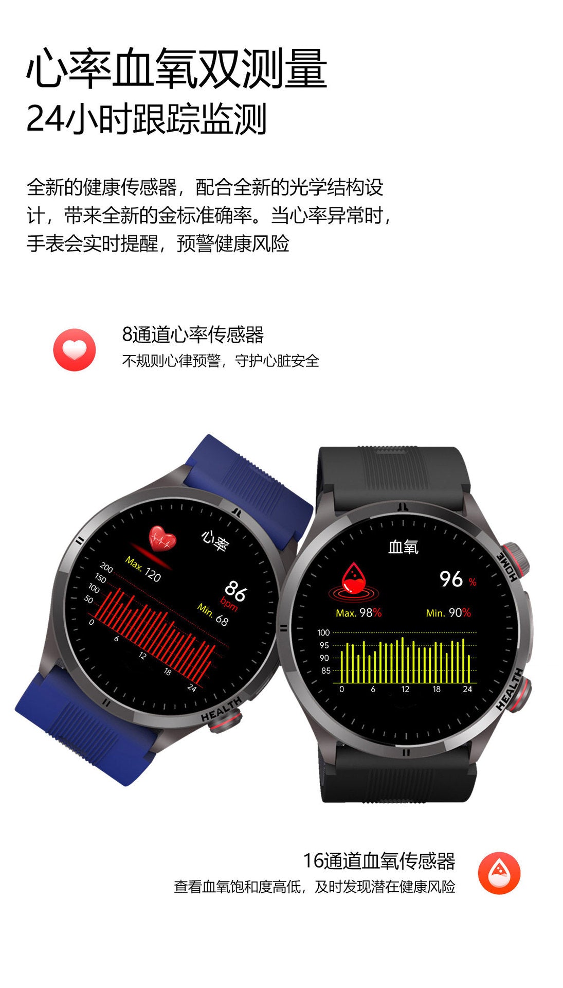 S26Air Pump Blood Pressure Smart Watch Blood Sugar Blood Oxygen Bluetooth Call Heart Rate Monitoring Air Pump Blood Pressure Watch S22