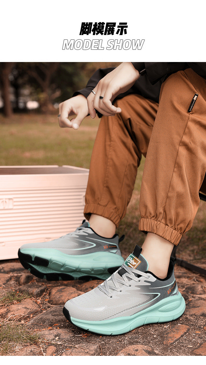 Large Size Leather Surface Fleece-Lined Thickened Warm Casual Sports Shoes Waterproof Non-Slip Cotton Shoes Real Explosive Carbon Plate Running Shoes