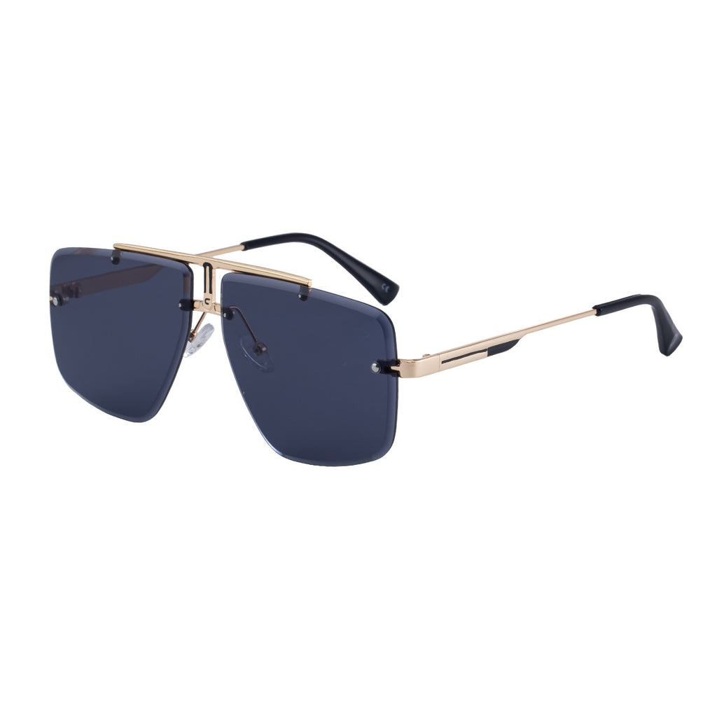 Frameless Sunglasses Men's High-end European and American Fashion New Trendy Glasses Women's Square Frame Sunshade Sunscreen Sunglasses