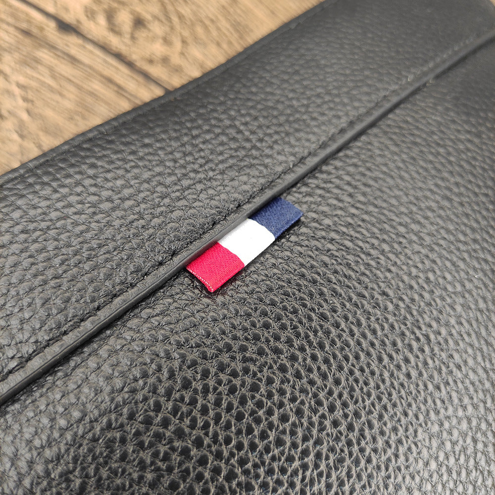 Anti-theft Fingerprint Lock Clutch Bag Men's Pure Top Layer Cowhide Business Casual Genuine Leather Handbag Anti-theft Lock Buckle