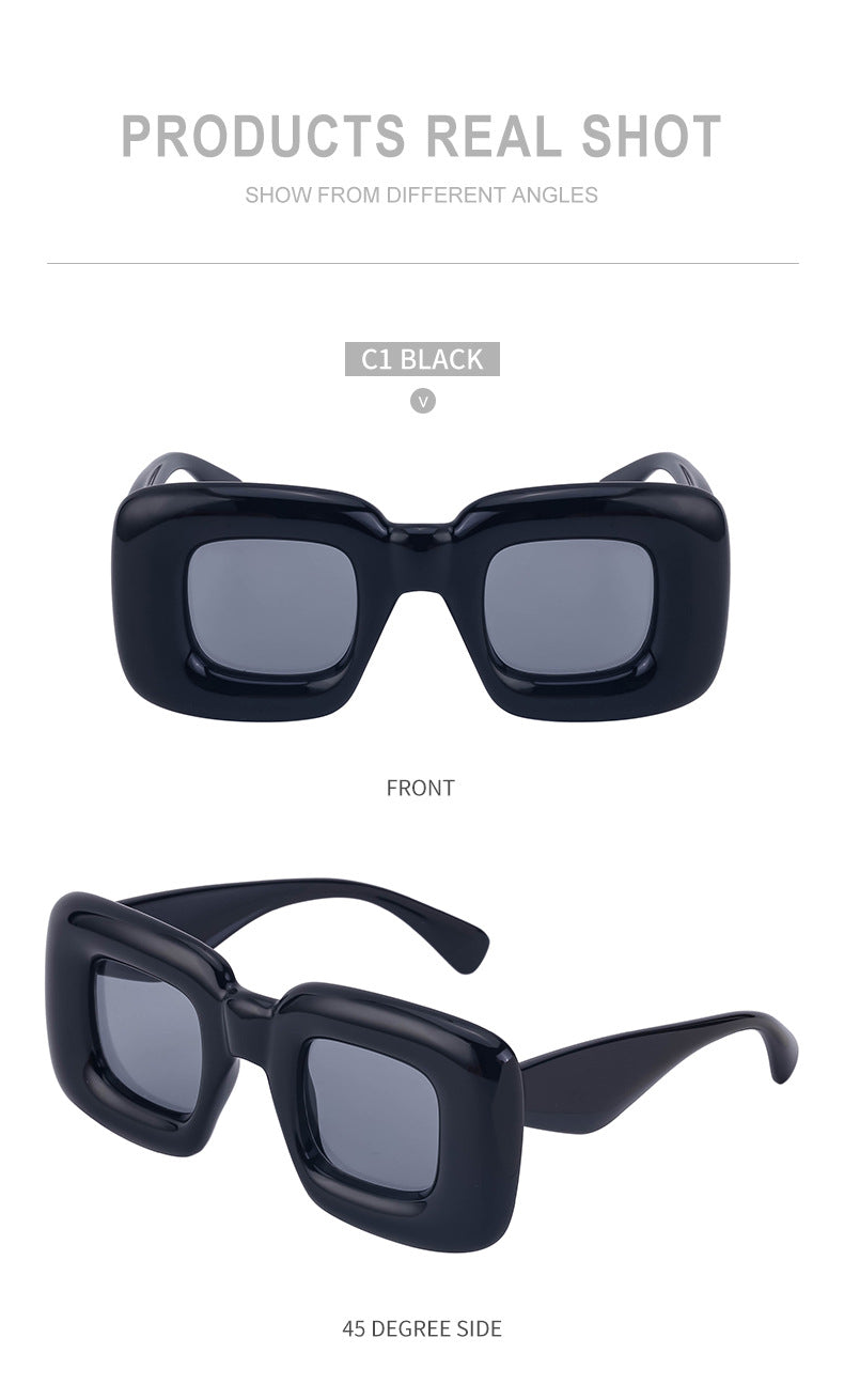 European and American Style Square Frame Sunglasses for Women Fashionable Quirky Sunglasses for Men Wholesale