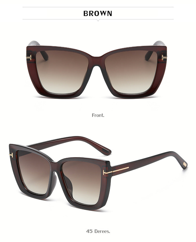 European and American Fashion Cat Eye Sunglasses for Women with High-end Feel Korean Style T Fashionable Sunglasses for Women Wholesale