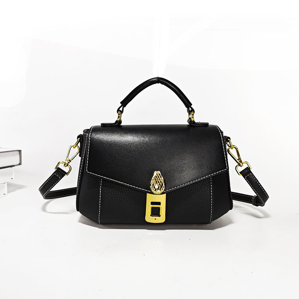 Customized Fingerprint Unlock Bag High-end Fashion Top Layer Cowhide Large Capacity Handbag Crossbody Genuine Leather Women's Bag