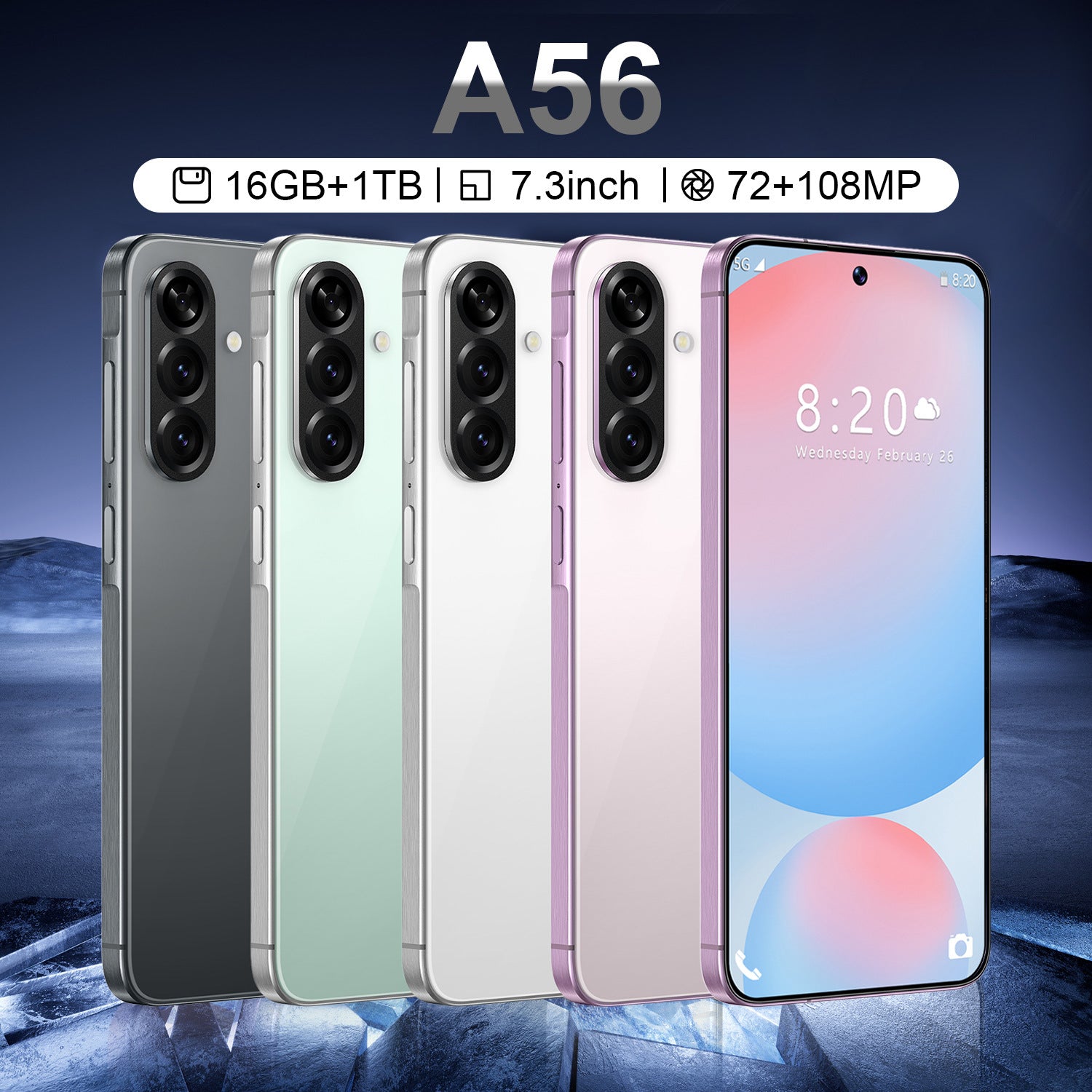 A56Smartphone16+1T Android7.3Inch Large Screen AliExpress Hot Selling E-commerce Available