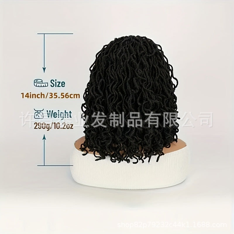 Cross-border Synthetic Hair Wigs European and American Style Small Curls Afro Braid Wig African Dirty Braids Crochet Hair Extensions Full lace Headgear
