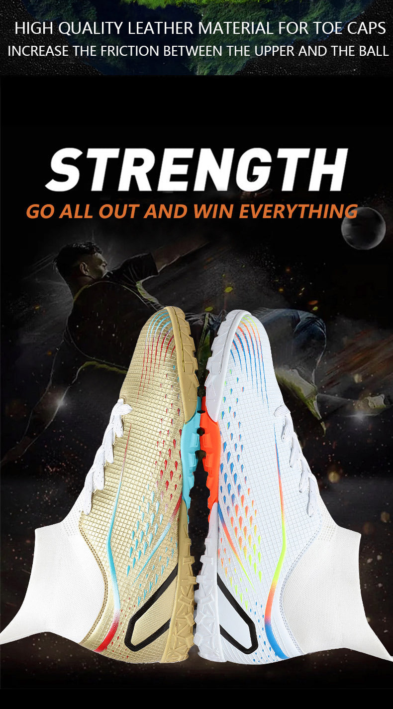 New football shoes for men and women AG Long Spike gold Competition Student Training Shoes Artificial Turf TF Wholesale of Broken Nails