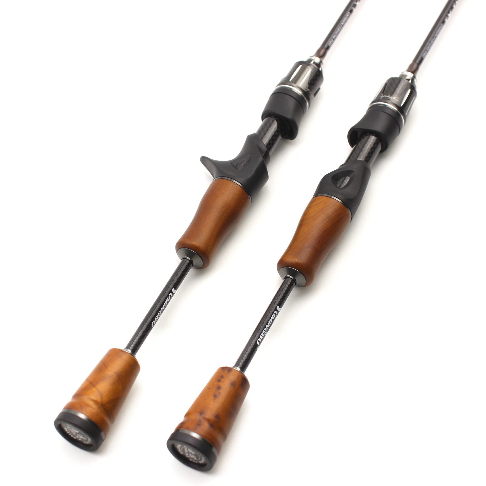 1.39Carbon Fiber UL High-end Lure Fishing Rod with Solid Wood Handle for Bass and Minnow, Straight Handle Gun Handle Rod