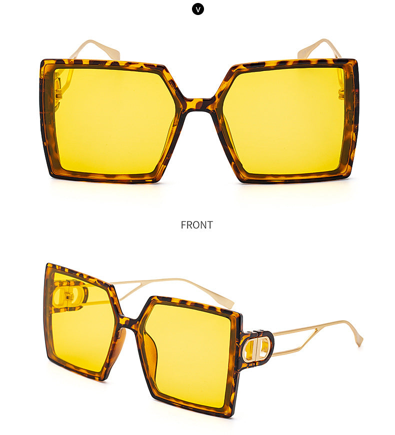 Fashion Large Frame Sunglasses for Women ins Internet Celebrity Style Square Frame Sunglasses for Women Trendy Street Photography Glasses sunglasses