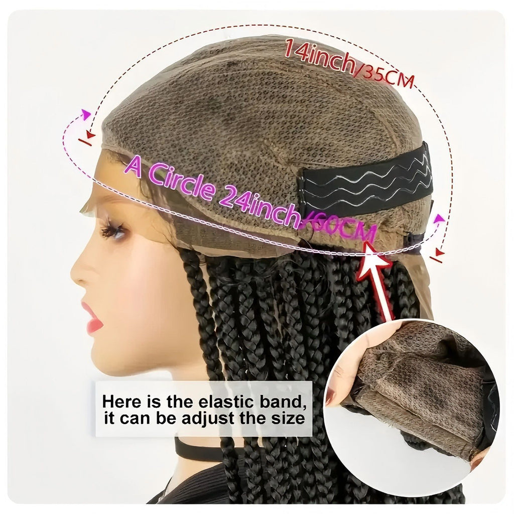 Cross-Border Crochet Hair Wig Three-Strand Braid Tail Flower Braided Braid Curly Dreadlock Hair Extensions Box Braids Full Lace