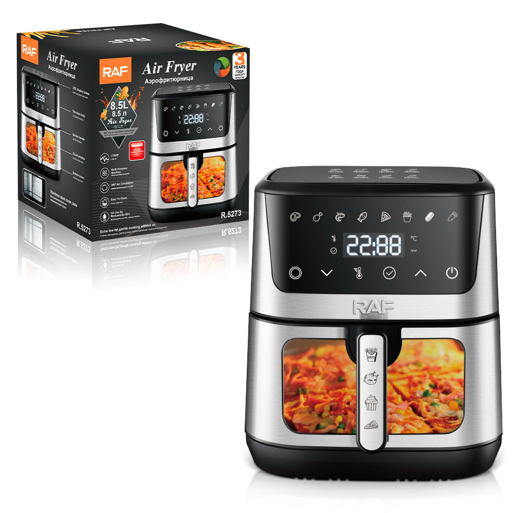 RAF European Standard Large Capacity Air Fryer8.5L Multifunctional Household Electric Deep Fryer with Visual Intelligent Touch Screen