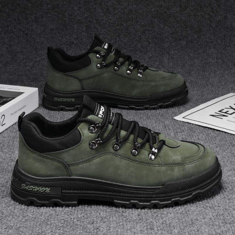 Men's Shoes2025Spring New Thick-Soled Height-Increasing Versatile Retro Low-Cut Martin Boots Men's Outdoor Hiking Mountaineering Shoes