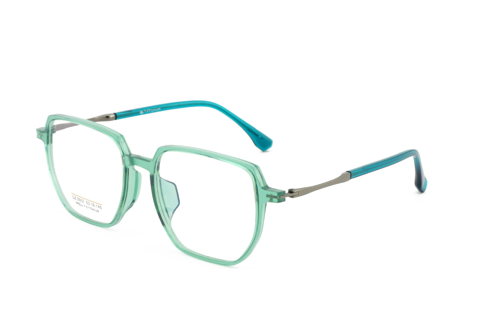 PPSU Titanium Frame Glasses Ultra-Light Ultra-Tough Comfortable Polygonal Semi-Titanium Frame Unisex Transparent Lightweight Large Frame