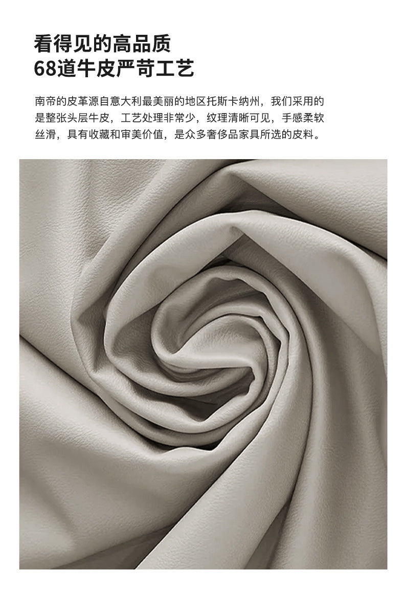 Italian Minimalist Living Room Genuine Leather Sofa Designer Straight Small Apartment Cream Style Lazy Cloud Sofa Shipping and tax not included