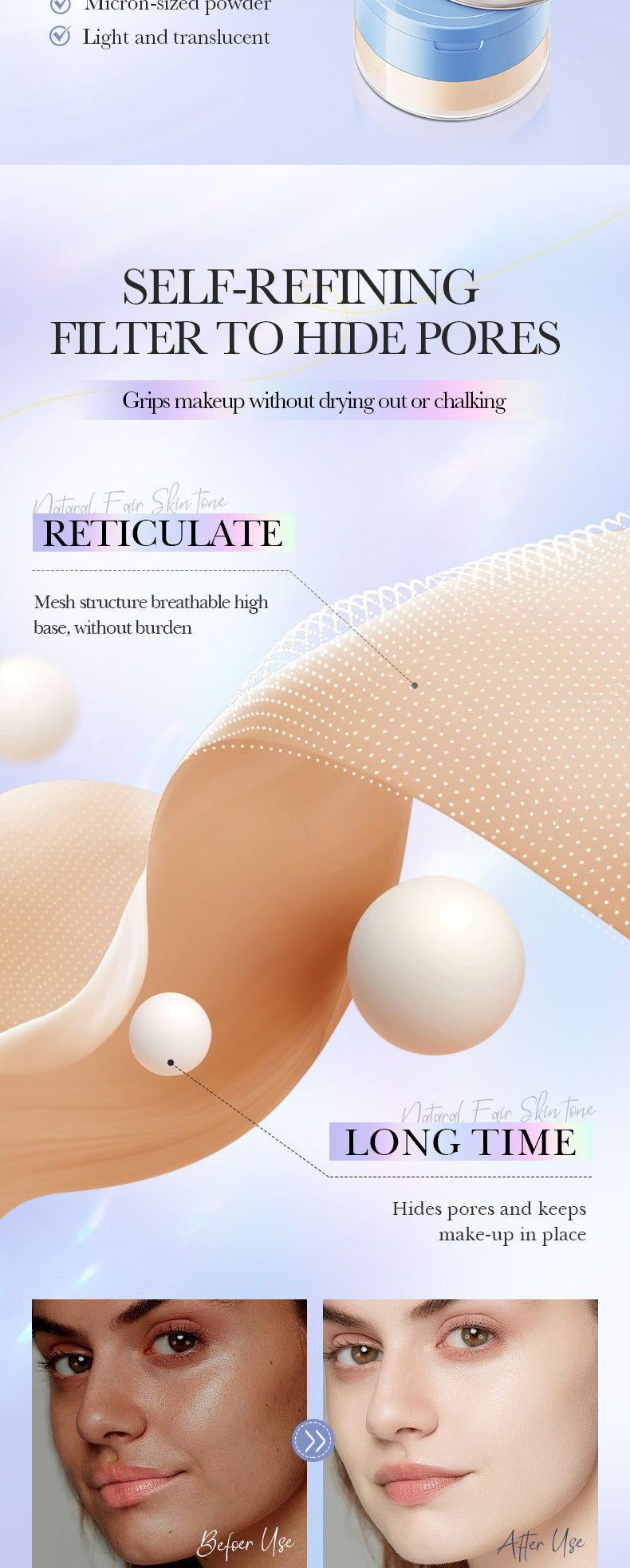 Matte Concealer Powder15g SADOER Contouring and Setting Powder for Makeup Wholesale Cross-Border Trade