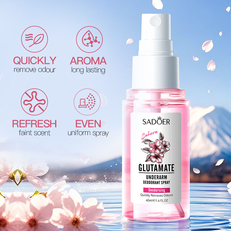 Full English Sakura Underarm Fragrance Spray SADOER Underarm Antiperspirant Spray  Wholesale