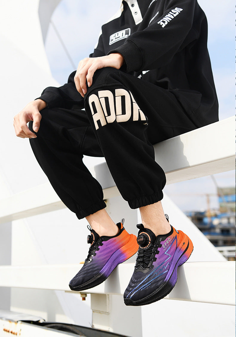 Red Rabbit8pro Full Palm Carbon Plate Racing Shock Absorption Running Shoes for Men and Women Couples Rotating Buckle Youth Student Sports Shoes