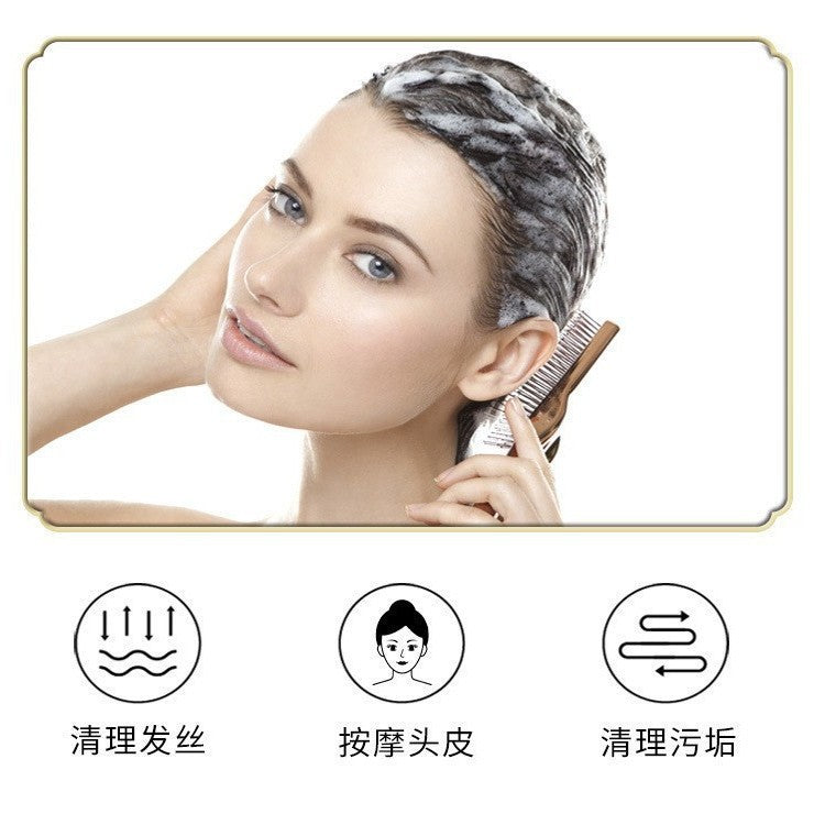 Cross-Border Meridian Fluffy Scalp Cleaning Care Comb High Low Comb Teeth Dry Wet Dual-Use Smooth Hair Fine Needle Electroplated Massage Comb
