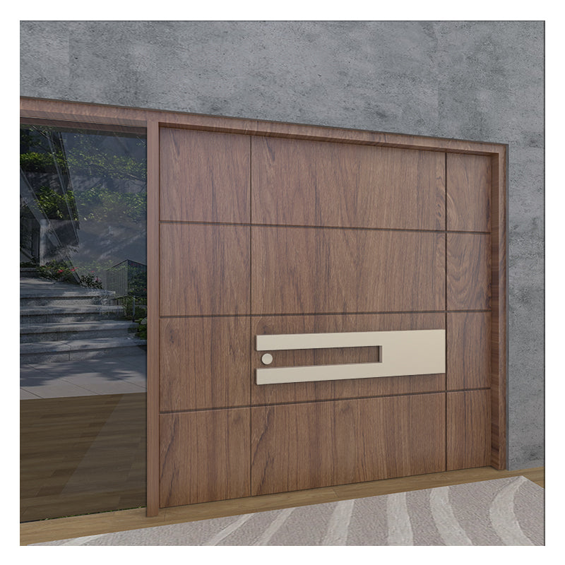 European Luxury House Front Modern Aluminium Solid Wooden Security Pivot Doors Wooden Entrance Door Modern Villa Exterior Door