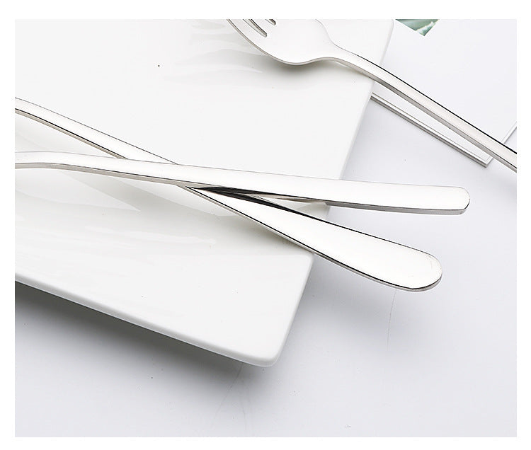 304Stainless Steel Tableware Korean Style Spoon Fork Adult Deepened Soup Spoon Ramen Fork Glossy Ruyi Wholesale Korean Style Wholesale