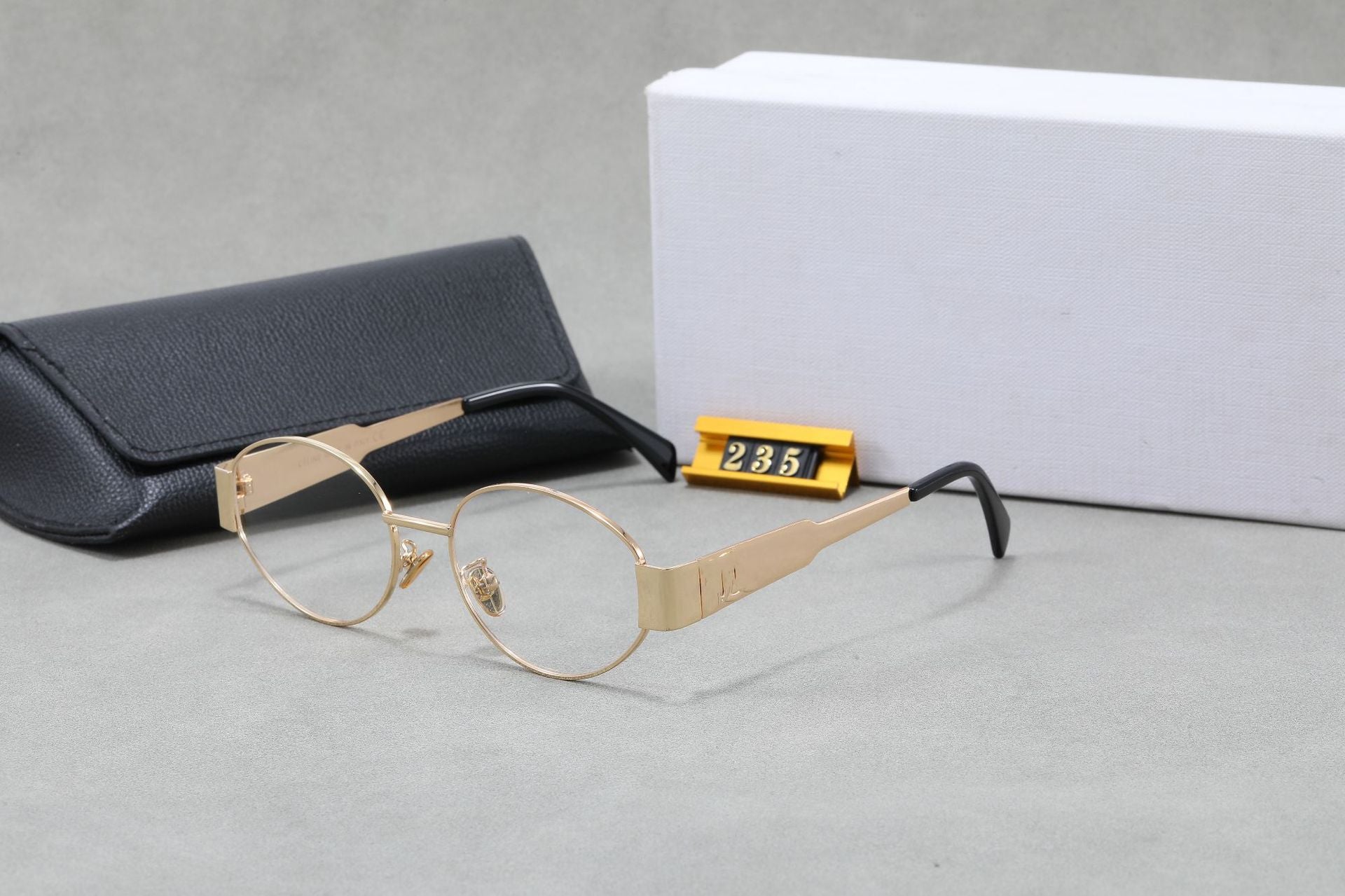 Vintage Old Money Style Metal Oval Sunglasses Sun Protection High-End Small Frame Hong Kong Style Triumphal Arch Sunglasses