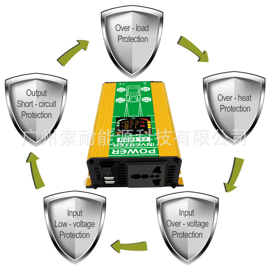 Amazon Inverter12V 500W Double USB Smart Display car power inverter