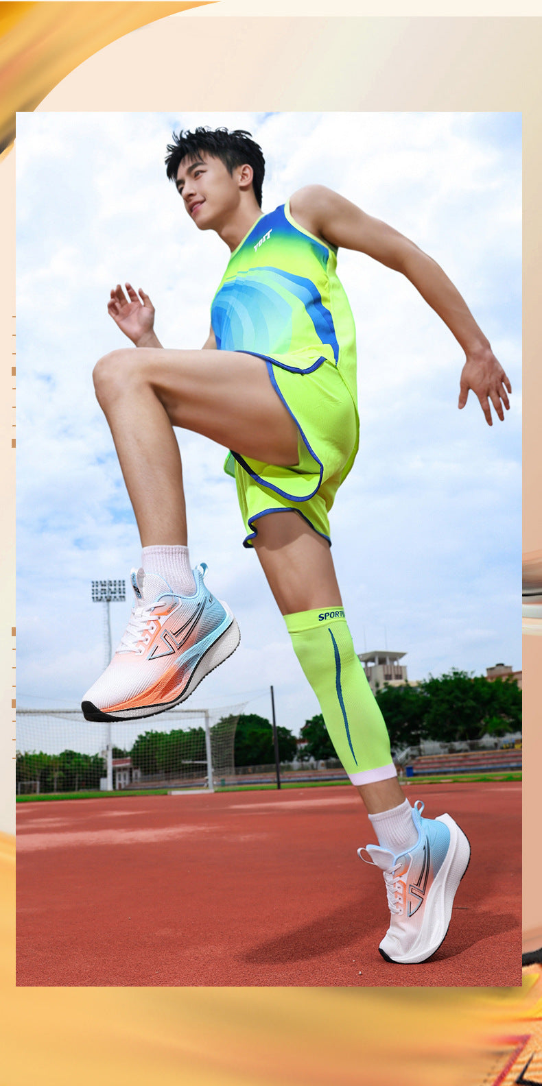 Mesh Men's Shoes New Thick-Soled Breathable Trendy Running Shoes Lightweight Shock-Absorbing Non-Slip Running Travel Shoes Casual Sports Shoes