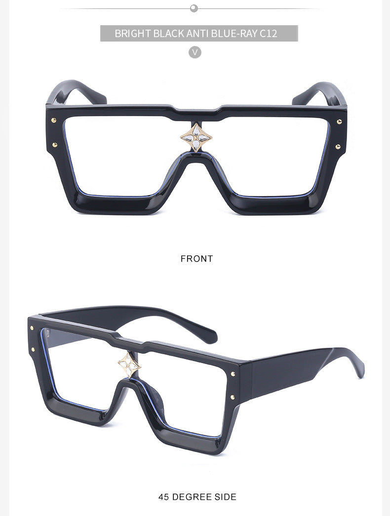 2025European and American 0k Rich Women Large Frame Sunglasses New One-piece Internet Celebrity Sunglasses for Women Trendy sunglasses