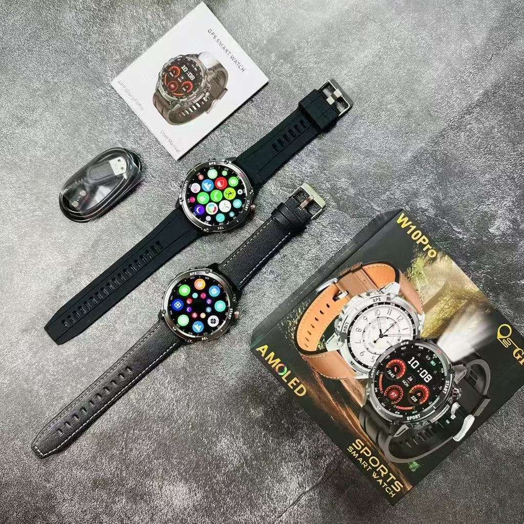 W10 Pro Smart Watch Bluetooth Call True Heart Rate Step Sleep IP68Deep Waterproof GPS Positioning and Three-Proof