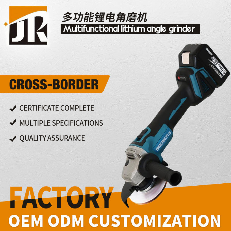 Multifunctional Lithium Battery Brushless Electric Angle Grinder Polisher Cutting Machine Rechargeable Durable Grinding Machine Electric