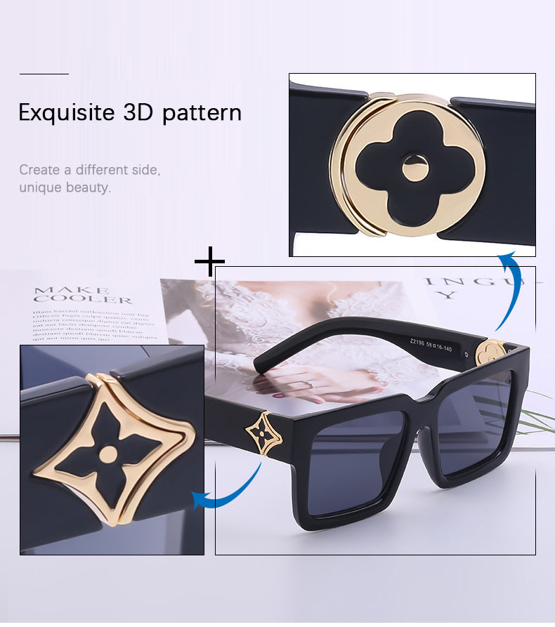 20252024 New Rich Man Sunglasses Men Trendy High-end Square Frame Sunglasses Men Glasses sunglass