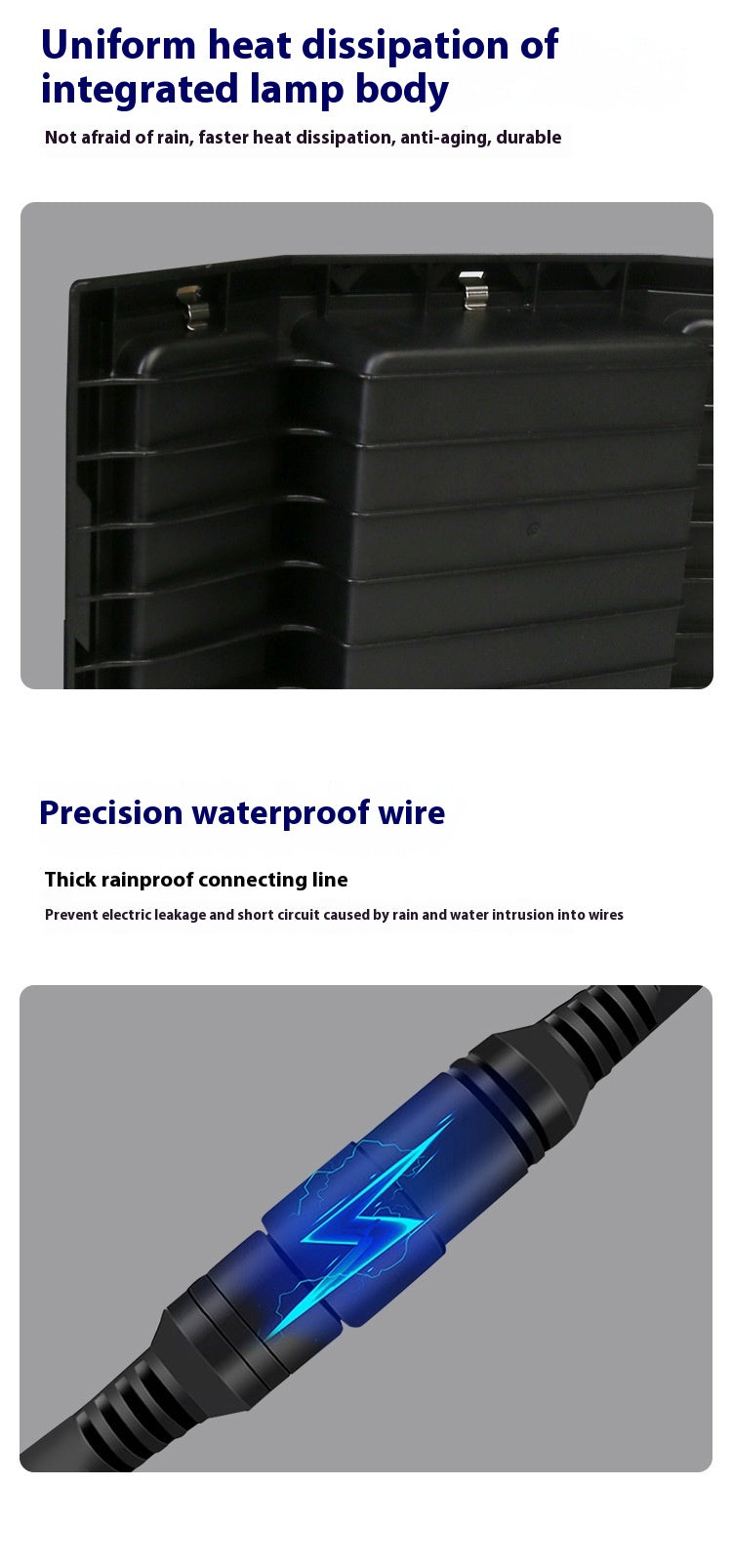 Wholesale New Solar Garden Lights for Rural Outdoor Rainproof ABS Body with LED Light Source IP65 Rating for Foreign Trade