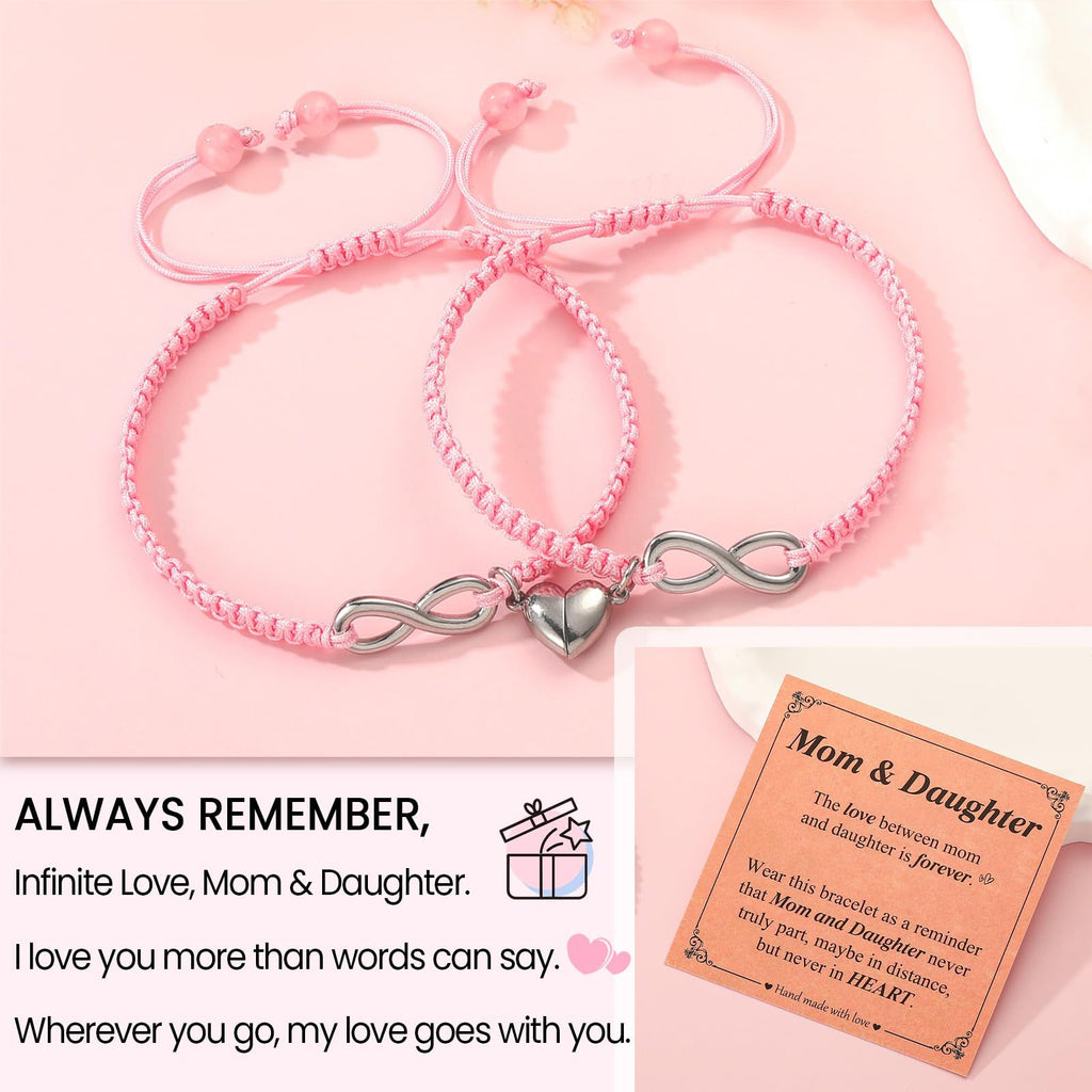 Braided Cross Bracelet Infinity Symbol Handmade Wrapped Bracelet Gift Heart Magnetic Adjustable Braided Bracelet